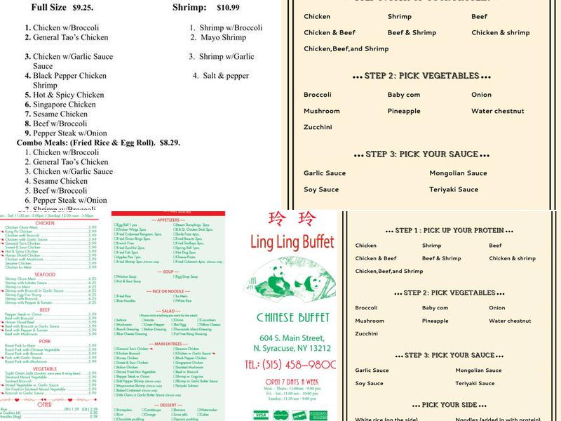 Ling Ling Buffet Menu