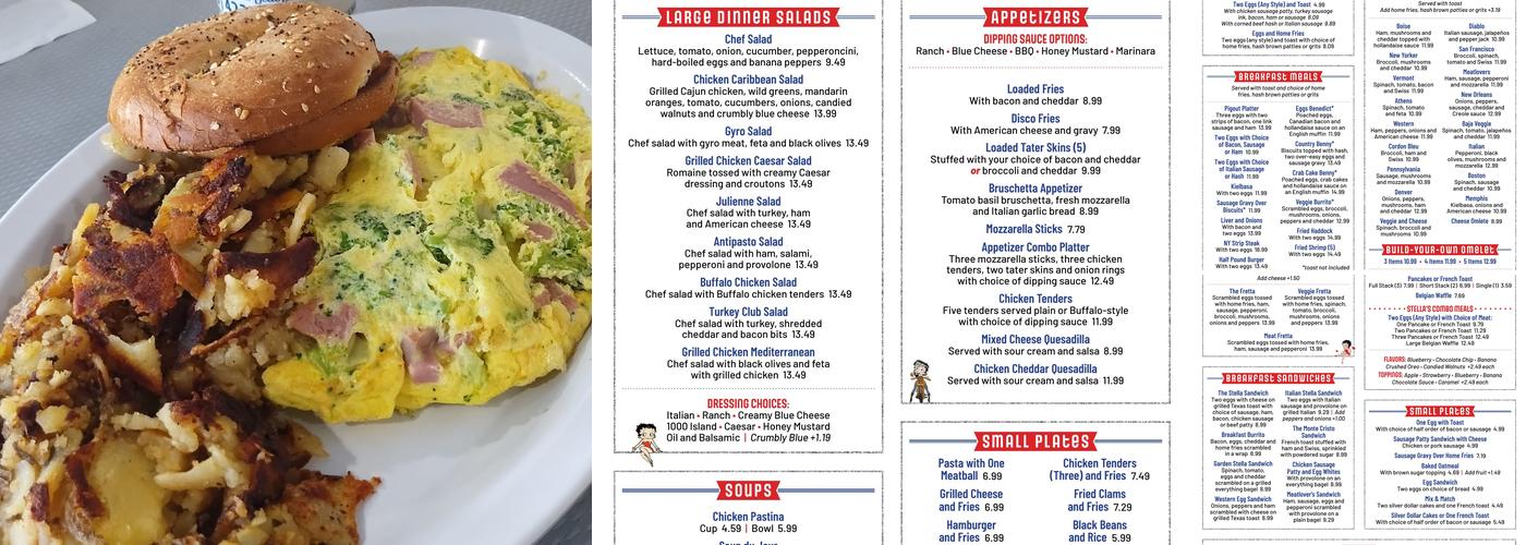 Stella's Diner Menu