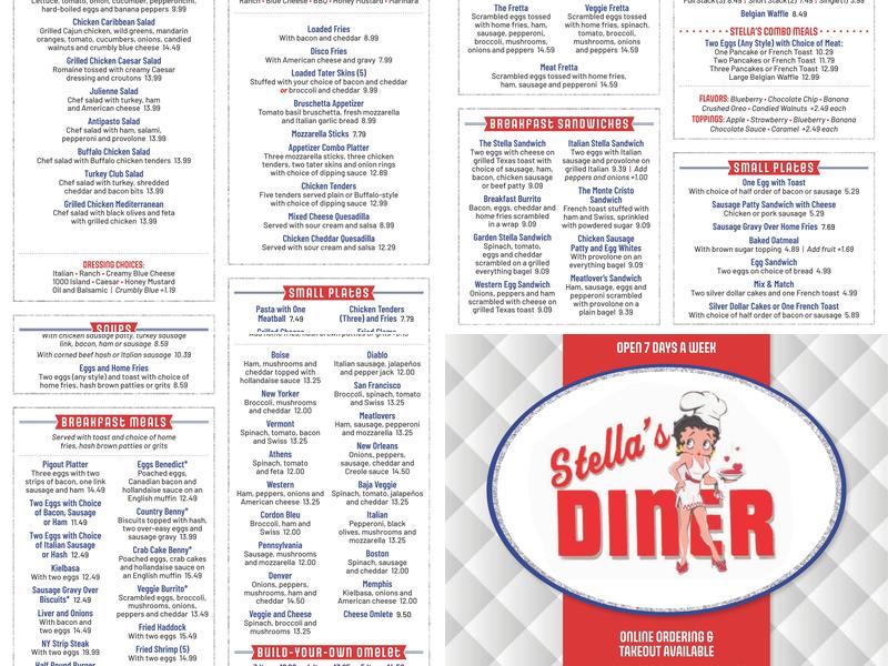 Stella's Diner Menu