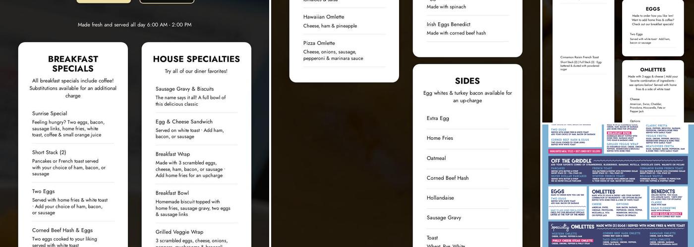 Dee's Diner Menu