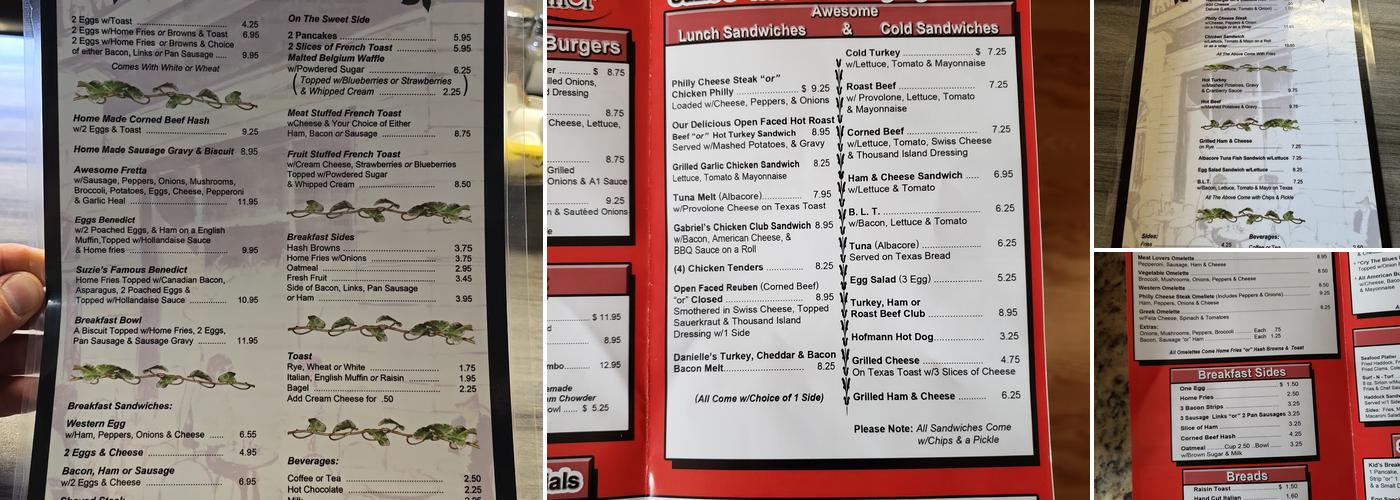 Suzie's Cafe Menu