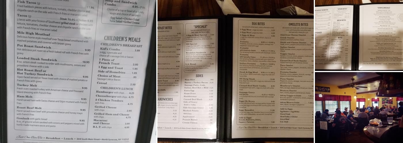 Just One Bite Menu