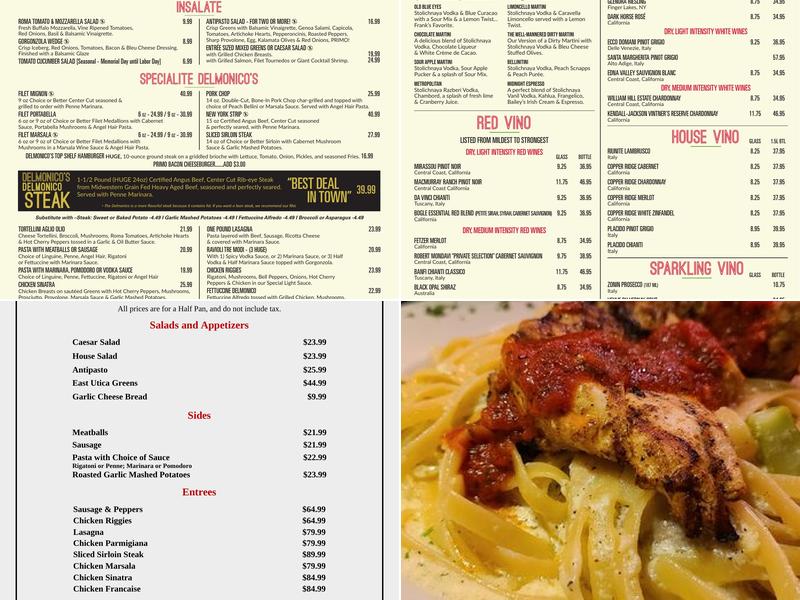 Delmonico's Syracuse Menu
