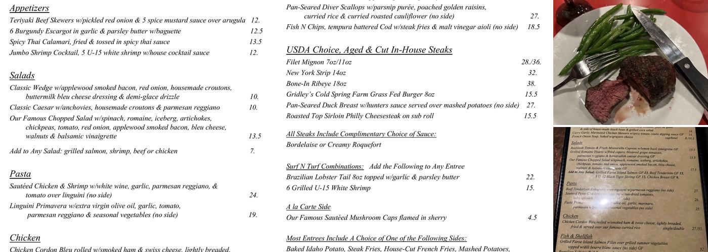 Scotch 'N Sirloin Menu