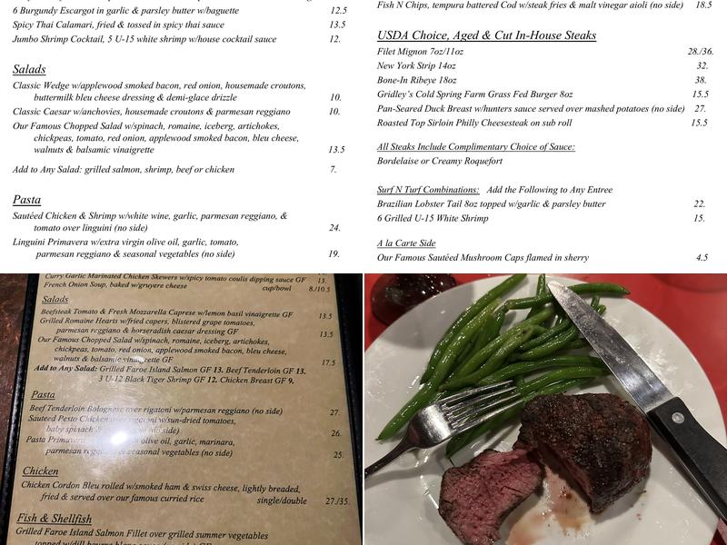 Scotch 'N Sirloin Menu