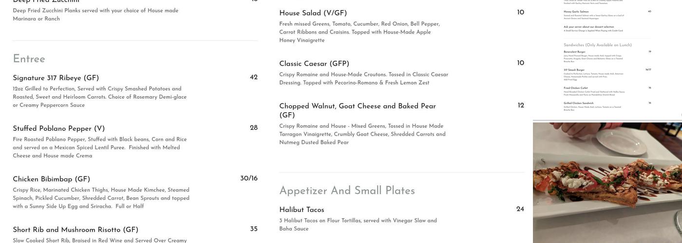 317 @ MONTGOMERY STREET Menu