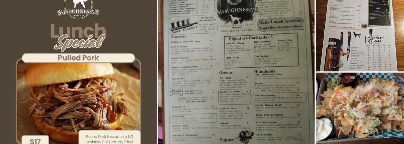 Shaughnessy's Irish Pub Menu