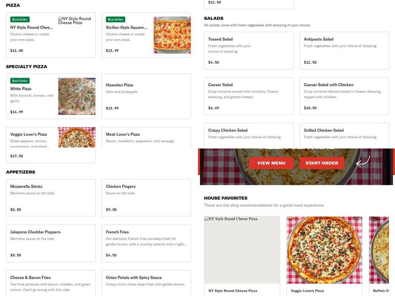Pizza Central Menu
