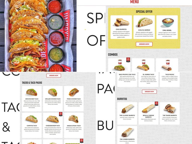 Jimboy's Tacos Menu