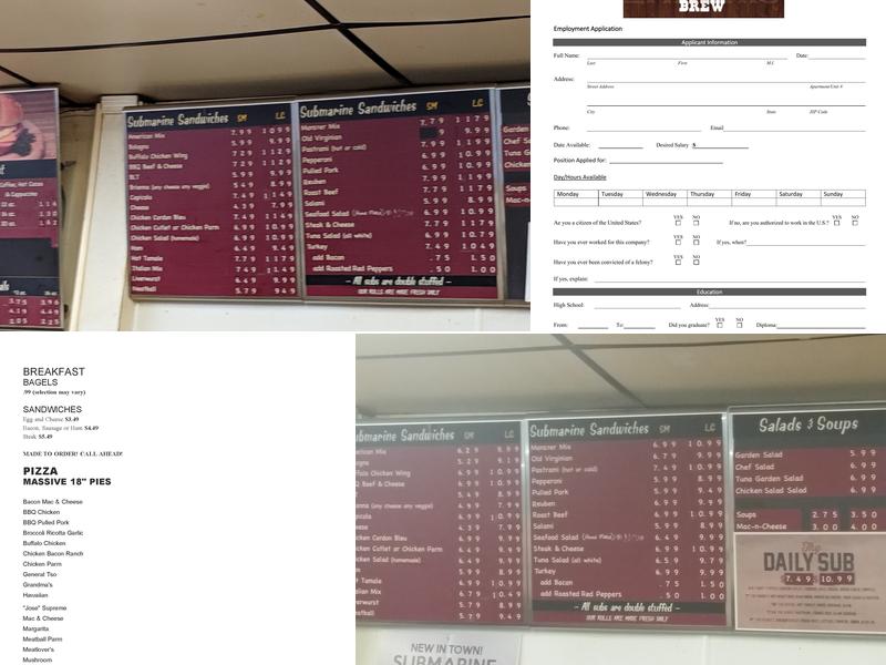 Deli & Brew Menu