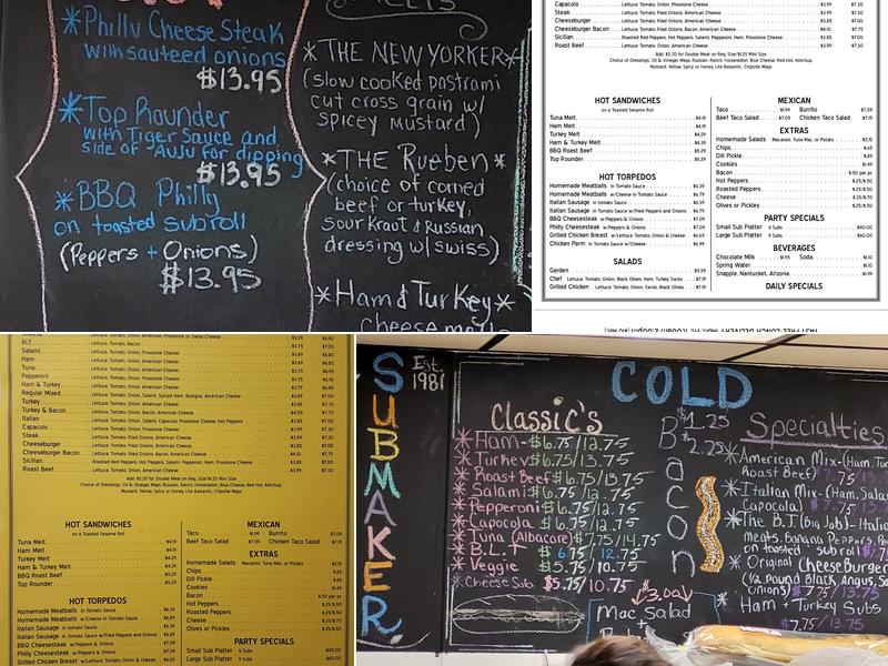 Submaker 1981 Menu