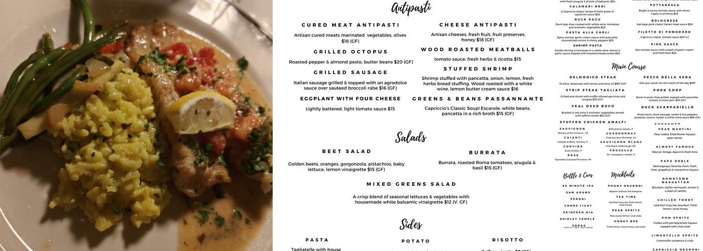 Café Capriccio Menu