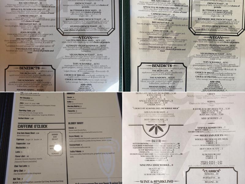Iron Gate Cafe Menu