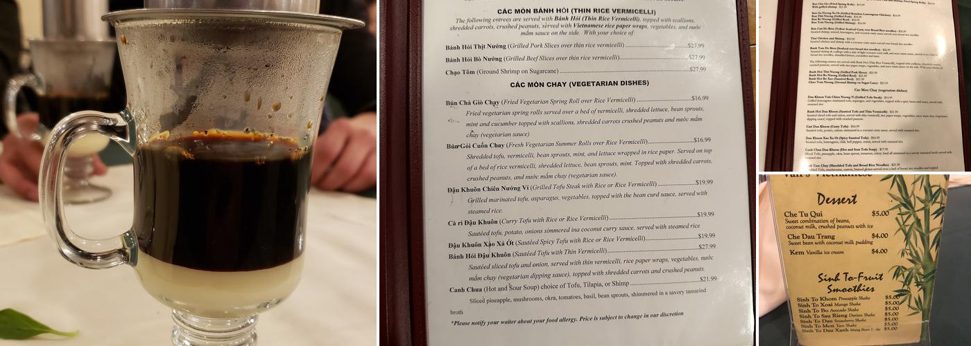 Van's Menu