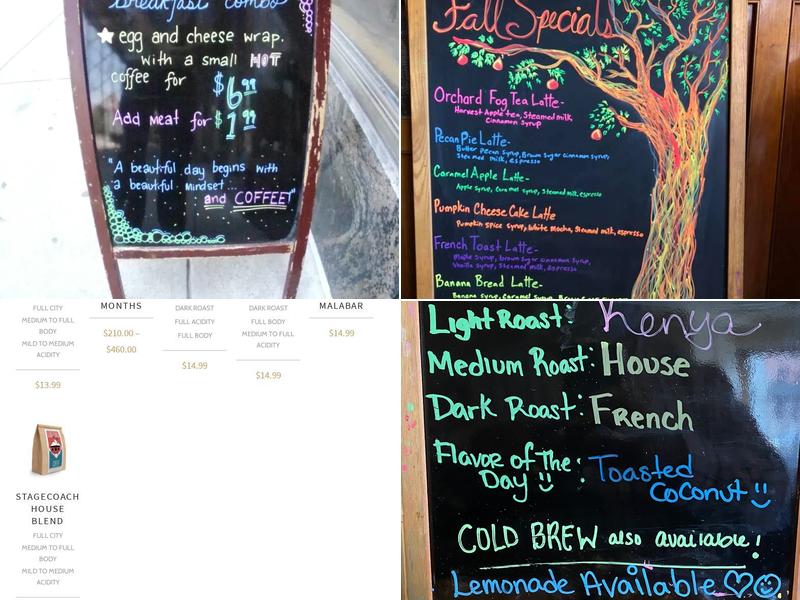 Stagecoach Coffee Menu