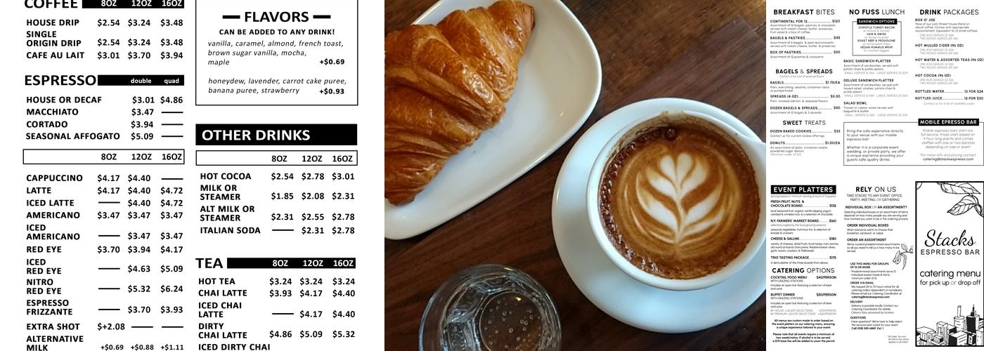 Stacks Espresso Bar Menu