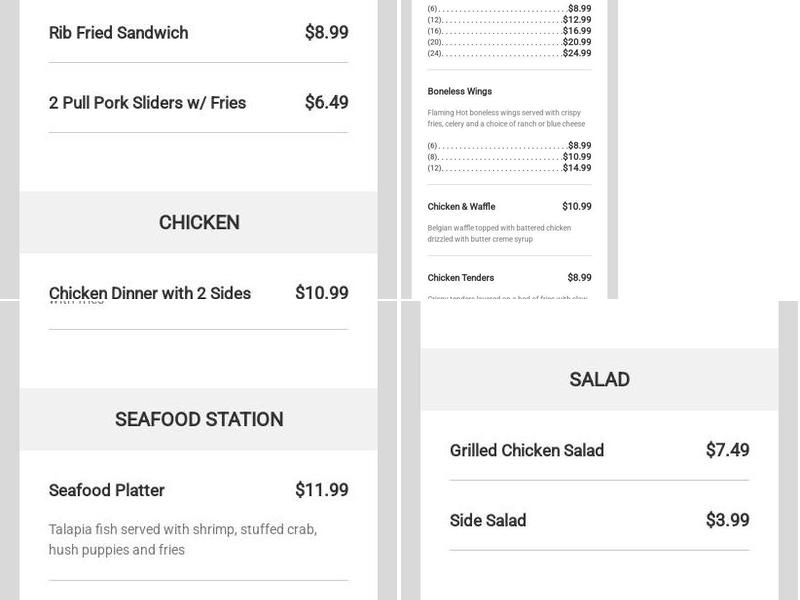 Lighthouse Café Menu