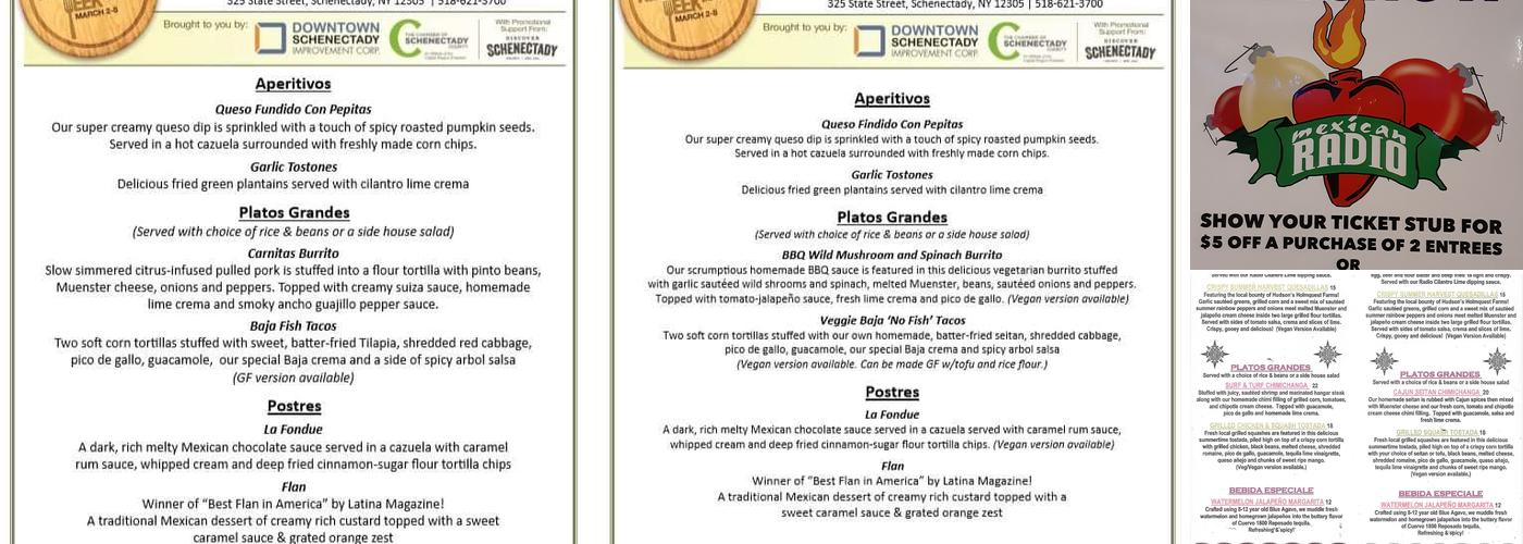 Mexican Radio Schenectady Menu