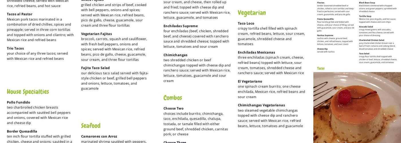 La Fiesta Menu
