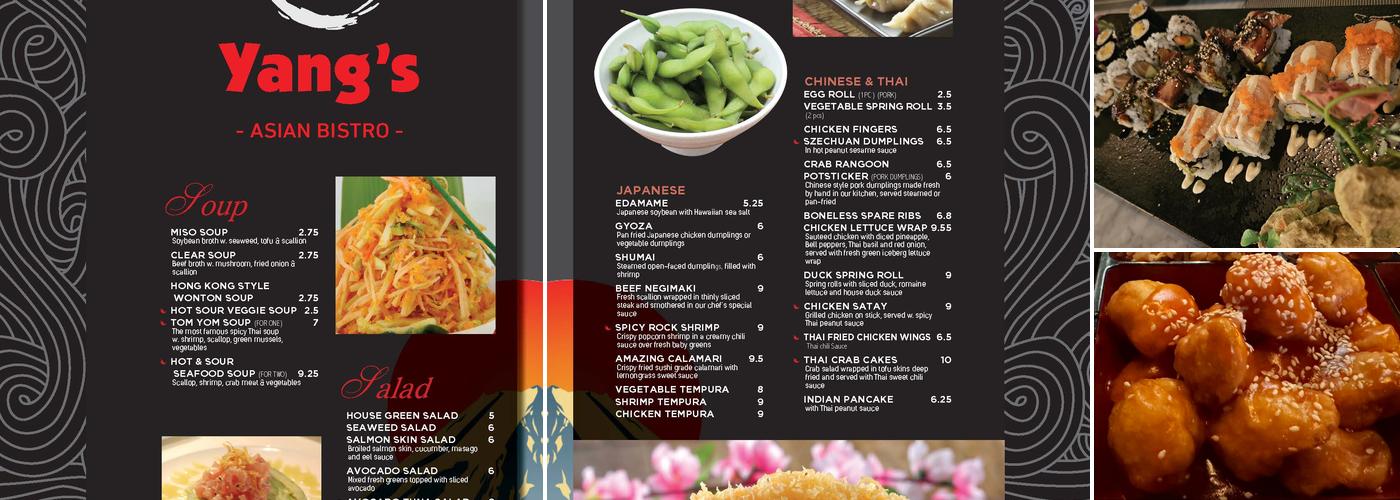 Yang's Asian Bistro Menu