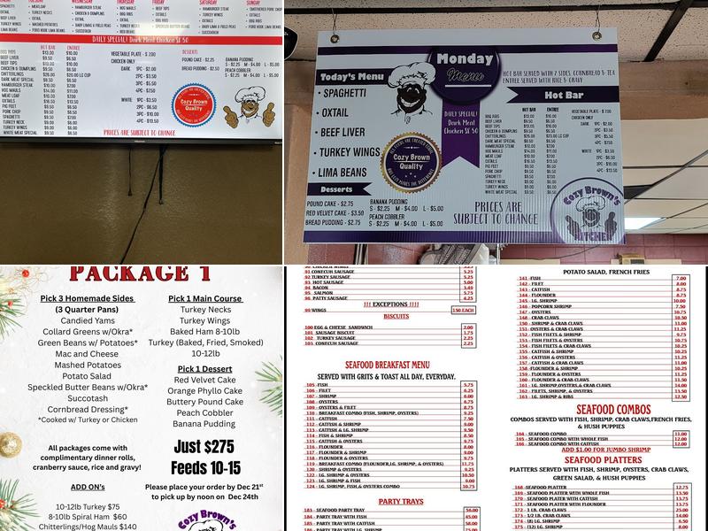 Cozy Brown's Kitchen Menu