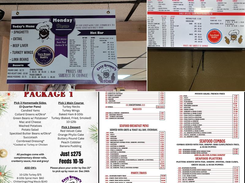 Cozy Brown's Kitchen Menu