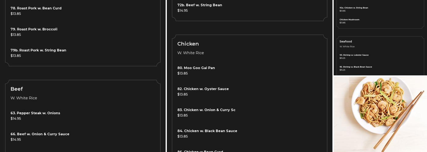 China King Kitchen Menu