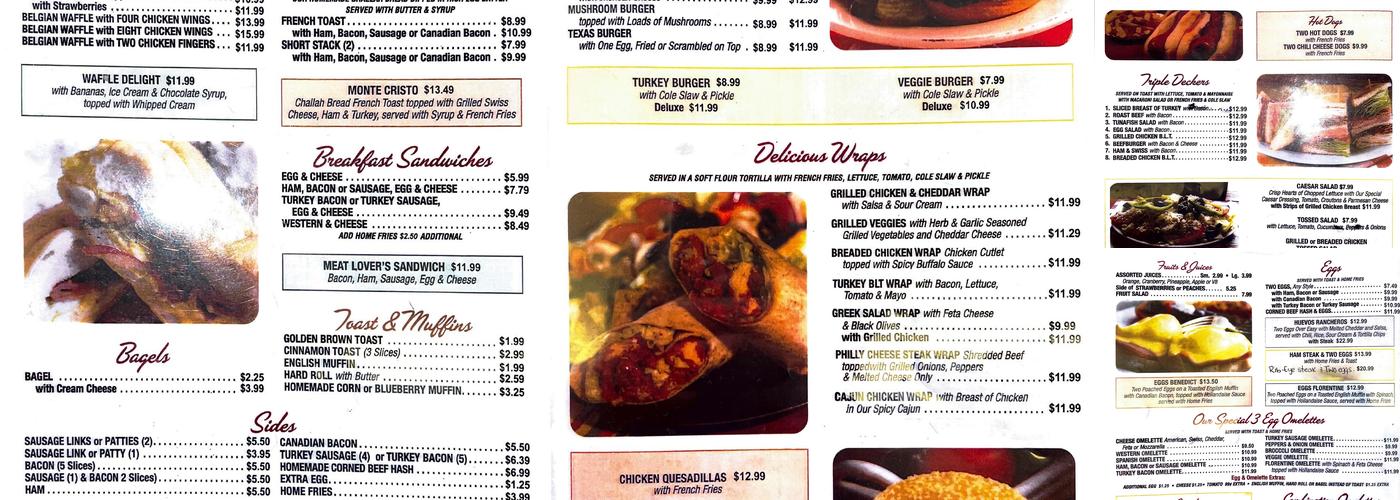 Jack's Diner Menu