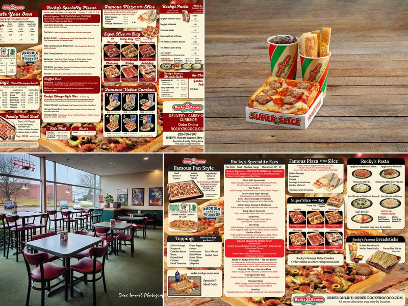 Rocky Rococo Pizza and Pasta Menu