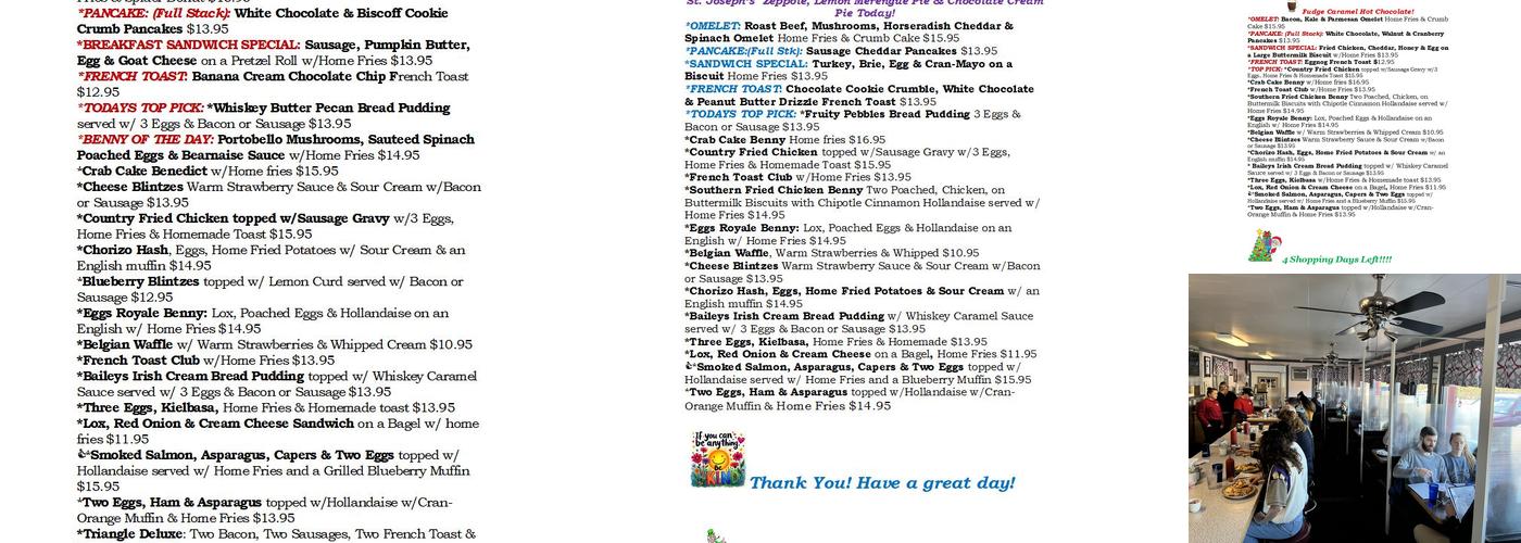 Triangle Diner Menu