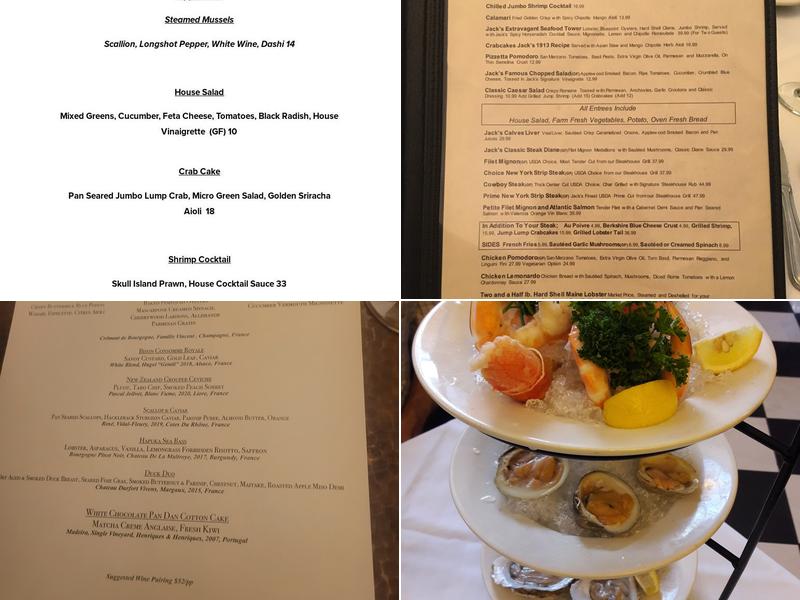 Jack's Oyster House Menu