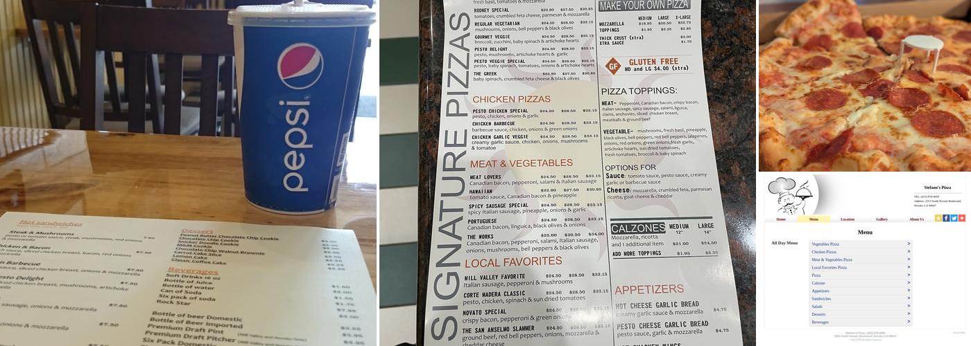 Stefano's Pizza Menu