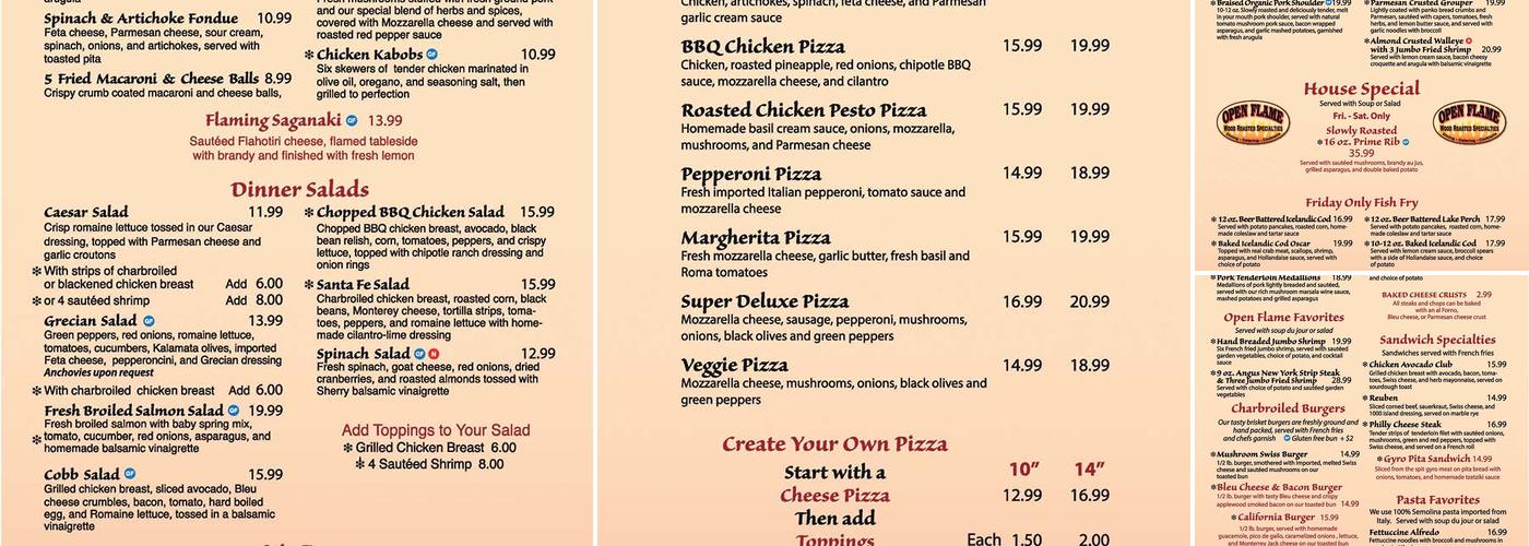 Open Flame Menu