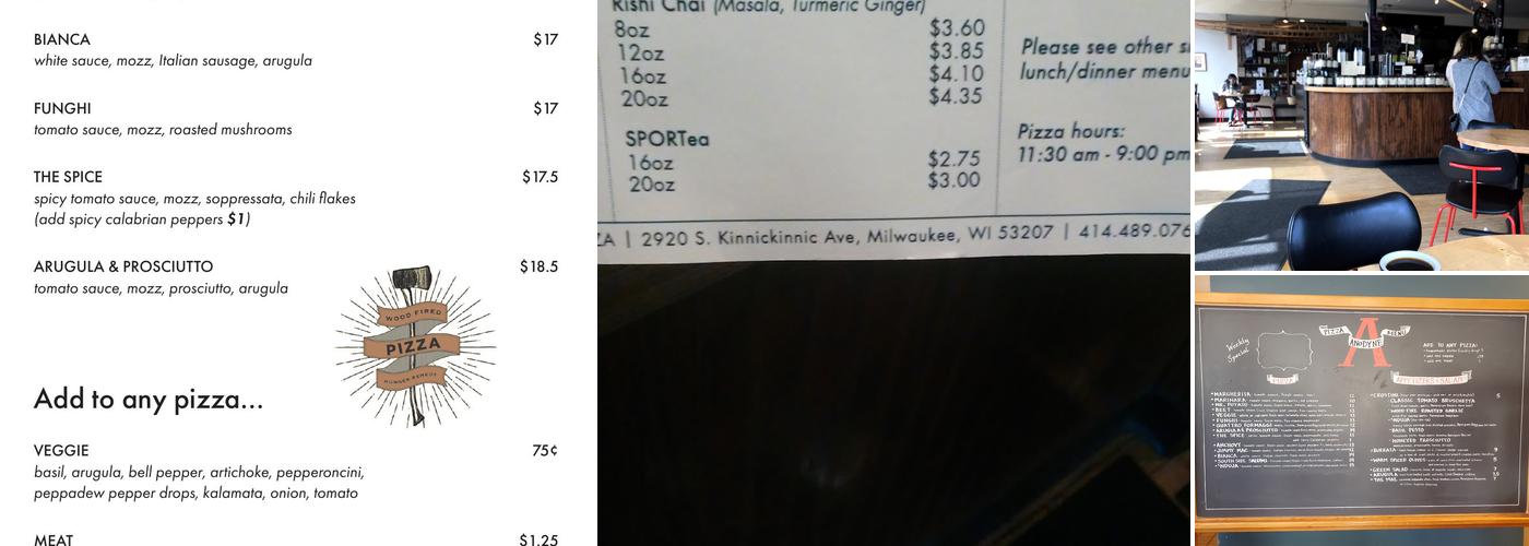 Anodyne Coffee Roasting Co. Menu