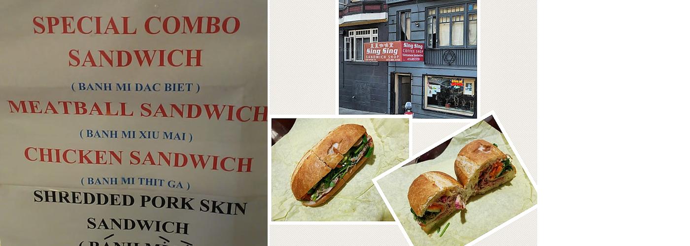 Sing Sing Sandwich Shop Menu