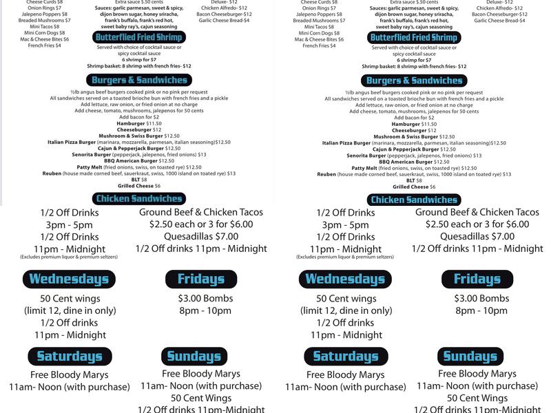 Mug-Z's Pub & Grille Menu