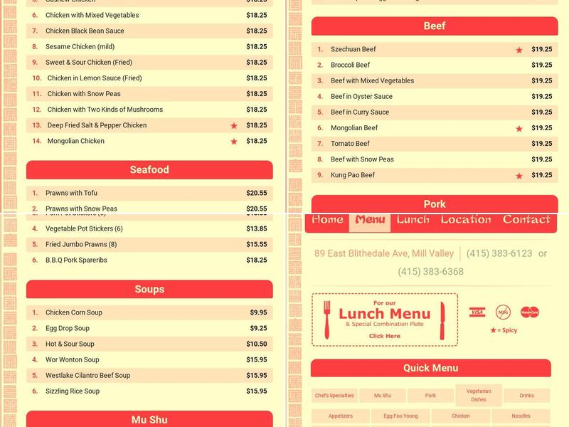 Lam's Kitchen Menu