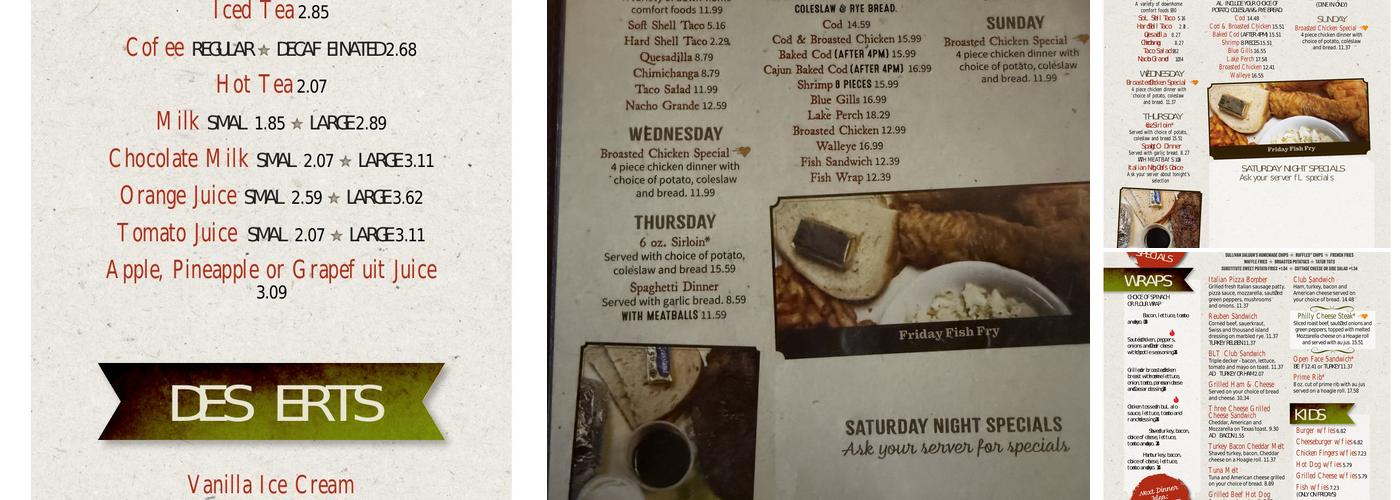 Sullivan Saloon Menu