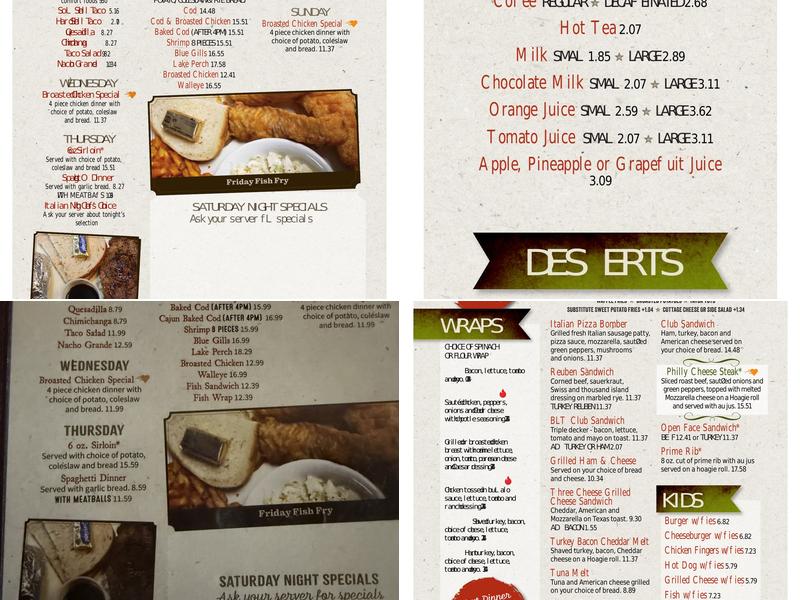 Sullivan Saloon Menu