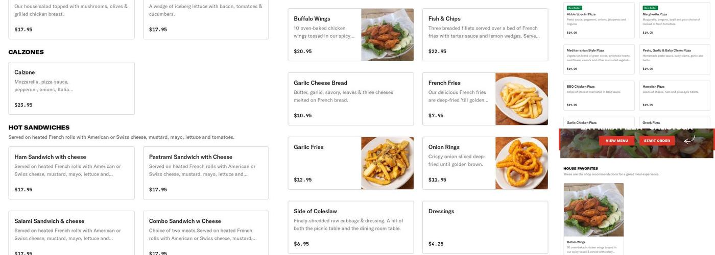 La Prima Menu