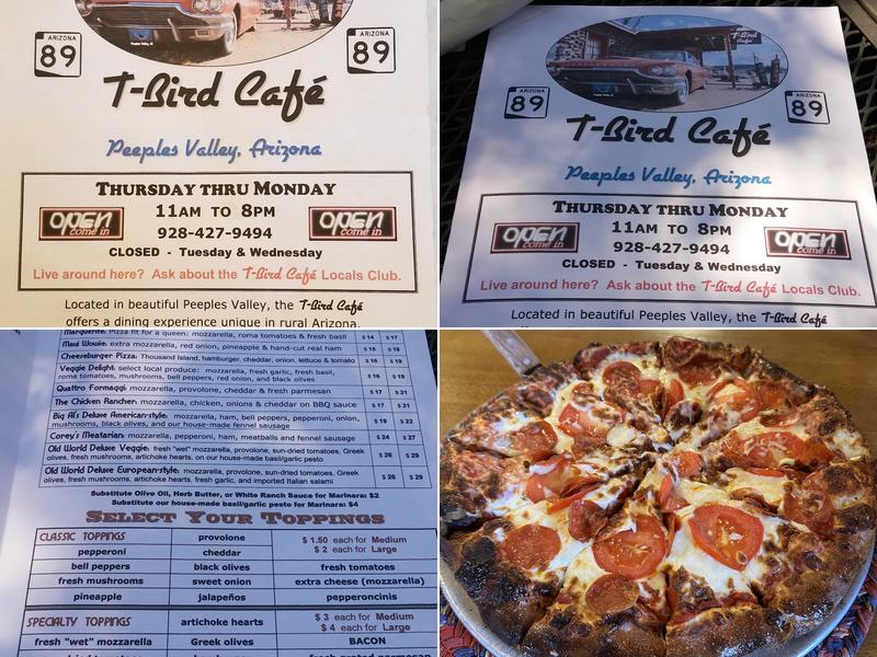 T-Bird Cafe Menu