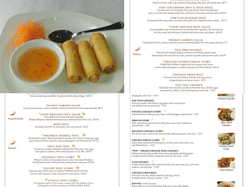 Phuket Thai Restaurant and Sushi Menu