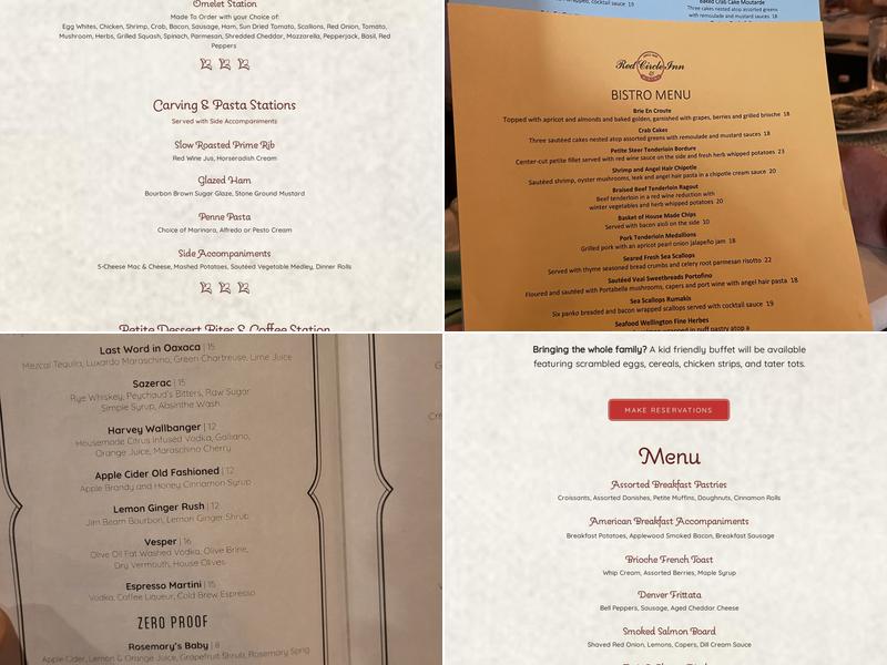 Red Circle Inn Menu
