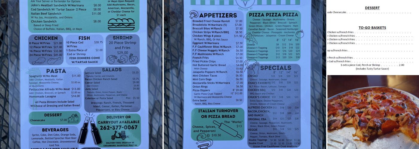 John's Pizzaria of Grafton Menu