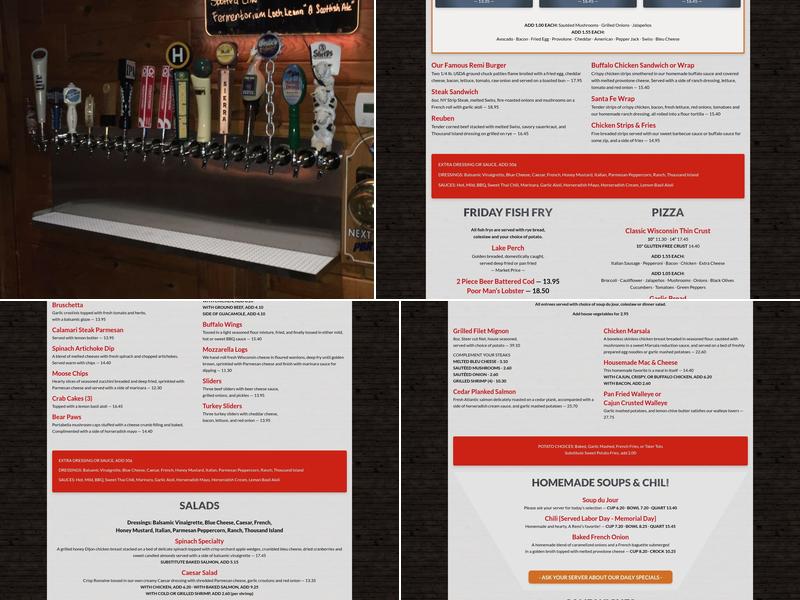 Remington's River Inn Menu