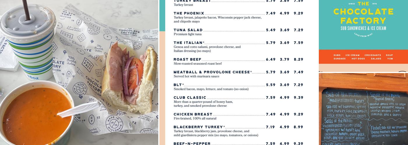 The Chocolate Factory Menu