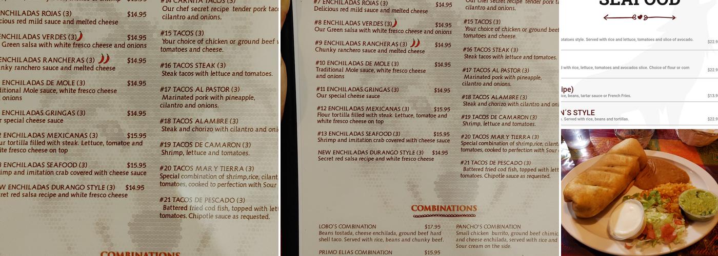 Lobo's Place Menu