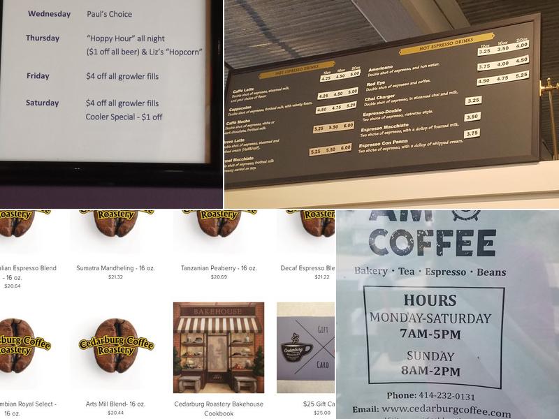 Grafton Arts Mill Coffee Roastery Menu