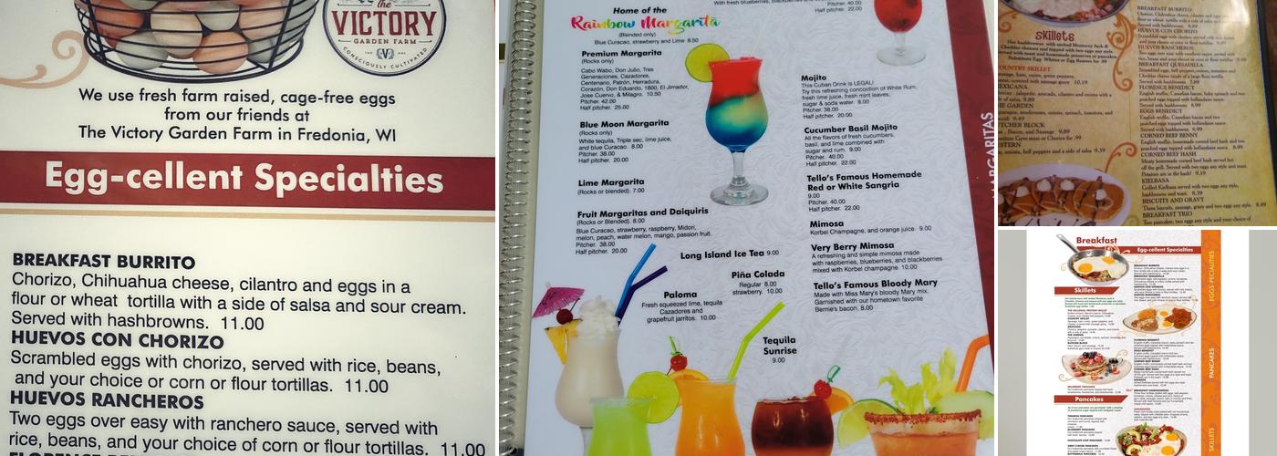 Tellos Grill & Cafe Menu