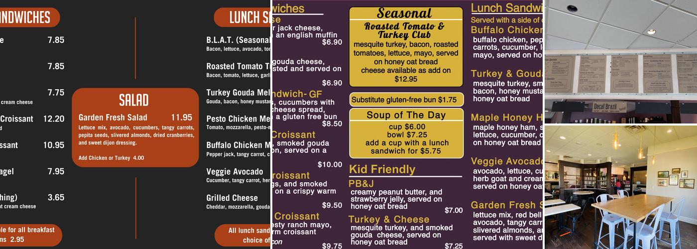 Fiddleheads Coffee Mequon Menu